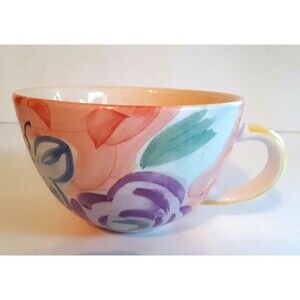 Cappuccino Latte Mug Bella Ceramica Floral Butterfly Coffee Tea Cocoa Planter